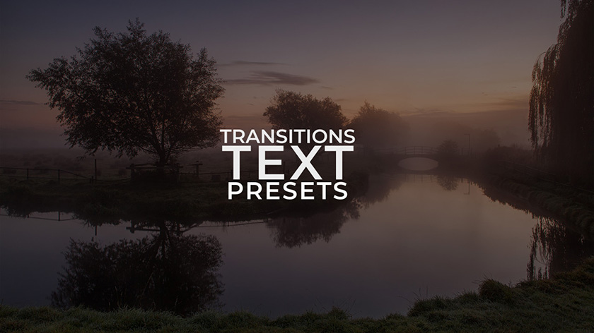 دانلود ترنزیشن تایتل حرفه ای و زیبای پریمیر  Text Transitions Presets Premiere Pro