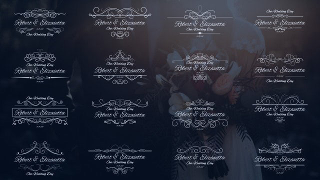 دانلود 16 تایتل آماده متن پریمیر مخصوص عروسی Wedding Calligraphic Titles