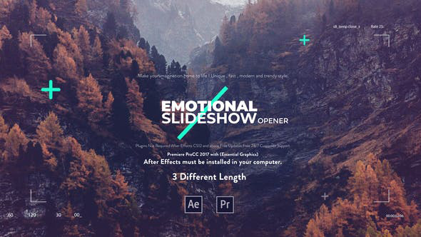 پروژه پریمیر با موزیک اسلایدشو Emotional Slideshow Opener Premiere Pro