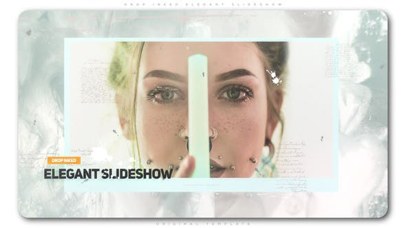 پروژه افترافکت با موزیک  اسلایدشو پاشش رنگ Drop Inked Elegant Slideshow