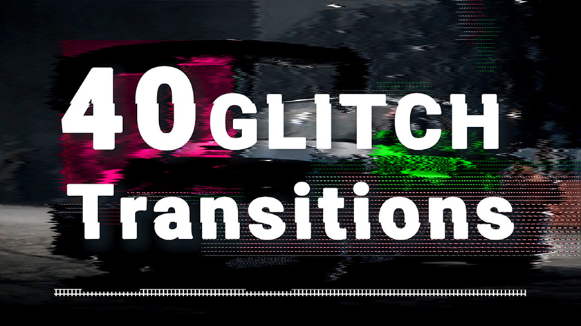 40 ترنزیشن پریمیر با گلیچ و نویز Glitch Transitions