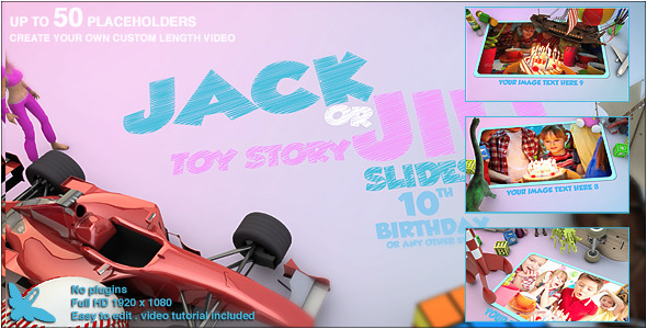 دانلود پروژه آماده افترافکت : آلبوم عکس تولد کودک Toy Story Slideshow