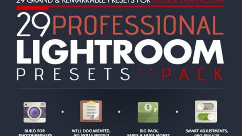 دانلود ۲۹ پریست لایت روم : Professional 29 Lightroom Presets Pack VoL.1
