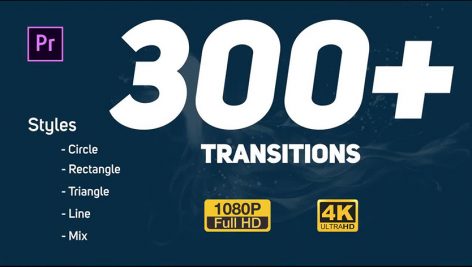 دانلود 300 ترنزیشن پریمیر با رزولوشن 4K بنام Transitions Pack 300
