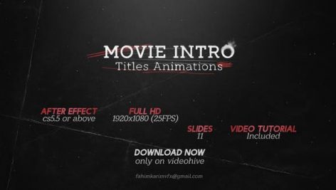 دانلود پریست تایتل آماده افترافکت : Movie Intro Titles Animations