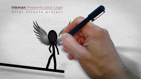 دانلود پروژه آماده افترافکت با موزیک : تیتراژ و لوگو Inkman presents your logo