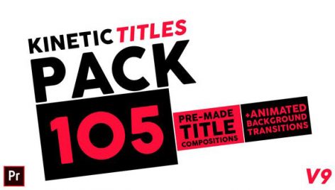 دانلود ۱۰۵ تایتل آماده پریمیر فوق حرفه ای جدید : Kinetic Titles Pack V9