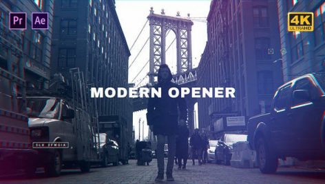 دانلود پروژه آماده پریمیر ۴K با موزیک: تیتراژ و اسلایدشو Modern Opener Mogrt