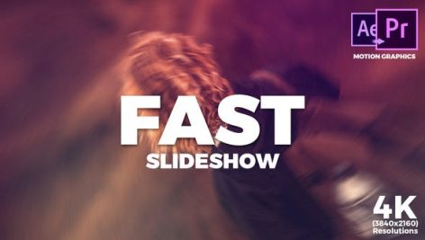 دانلود پروژه آماده پریمیر با موزیک تیتراژ و اسلایدشو Fast Slideshow