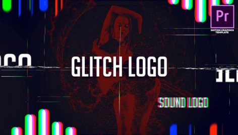 پروژه آماده پریمیر با موزیک : لوگو و آرم گلیچ Sound Glitch Logo Reveal