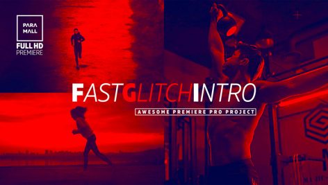 پروژه پریمیر تیتراژ با افکت گلیچ و نویز و پارازیت Fast Glitch Intro