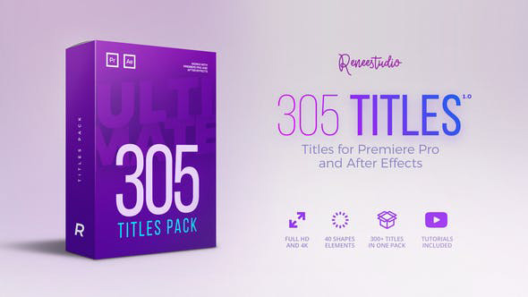 دانلود 305 تایتل آماده پریمیر و افترافکت Titles Ultimate Pack for Premiere Pro & After Effects