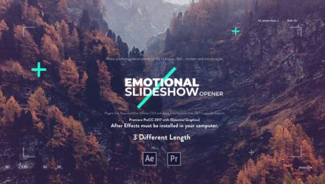 پروژه پریمیر با موزیک : اسلایدشو Emotional Slideshow Opener Premiere Pro