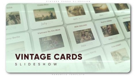 پروژه افترافکت با موزیک : اسلایدشو حرفه ای Vintage Cards Slideshow
