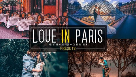 پریست لایت روم دسکتاپ و موبایل و کمرا راو : Love In Paris LR+DNG+ACR Presets