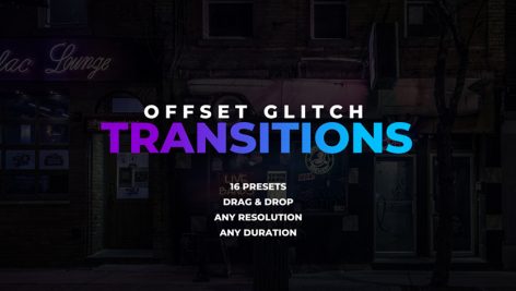 ترنزیشن پریمیر با افکت گلیچ و نویز : Offset Glitch Transitions