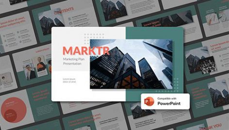 دانلود قالب آماده پاورپوینت تم مارکتینگ MARKTR Marketing Plan PowerPoint Template