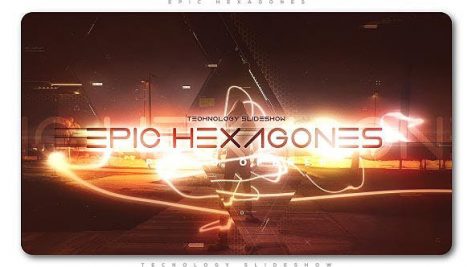پروژه افترافکت با موزیک اسلایدشو هشت ضلعی Epic Hexagones Technology Slideshow
