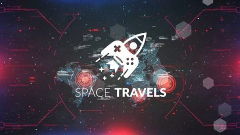 پروژه افترافکت لوگو ۴K با موزیک آژانس مسافرتی Space Travels
