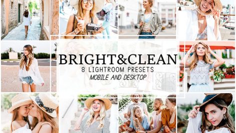 پریست لایت روم دسکتاپ و موبایل تم سفید Bright and Clean Lightroom Presets