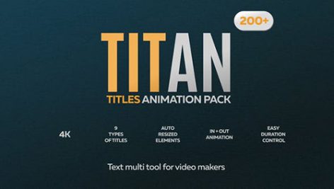 
تایتل آماده پریمیر رزولوشن ۴K پکیج ۲۰۰ عددی Titan Titles Animation Pack for Premiere Pro