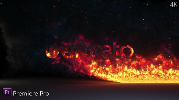 پروژه پریمیر رزولوشن 4K با موزیک  لوگو و آرم آتشین Fire Burning Logo Reveal