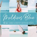 پریست لایت روم دسکتاپ و موبایل تم آبی Lightroom Presets Maldives Blue