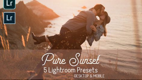 پریست لایت روم دسکتاپ و موبایل تم خورشید Pure Sunset Lightroom Presets