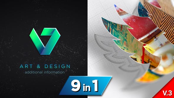 دانلود 9 پروژه افترافکت لوگو با موزیک افکت ترسیم Drawing 3D Logo Reveal