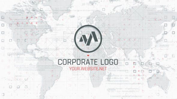 پروژه افترافکت لوگو با موزیک افکت نقشه جهان Corporate Map Logo