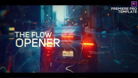 پروژه پریمیر با موزیک اسلایدشو دیجیتال Digital Flow Modern Opener for Premiere Pro