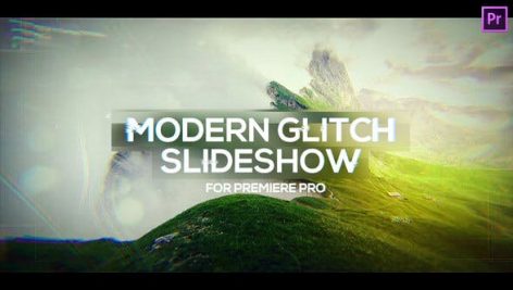 پروژه پریمیر با موزیک : اسلایدشو مدرن گلیچ Modern Glitch Slideshow for Premiere Pro