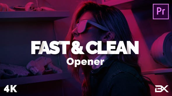 پروژه پریمیر با موزیک رزولوشن 4K تیتراژ و وله سینمایی Fast And Clean Opener