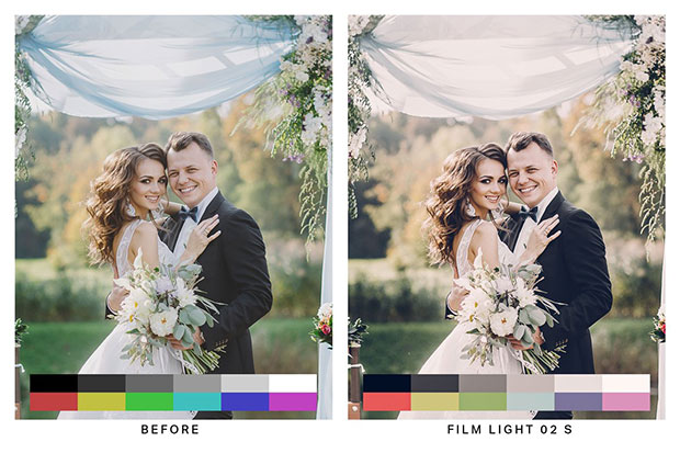  50 پریست لایت روم و لات رنگی LUTs عروسی Top Wedding Lightroom Presets