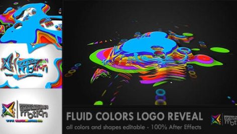 پروژه افترافکت لوگو با موزیک افکت پاشش رنگ Fluid Colors Logo Reveal