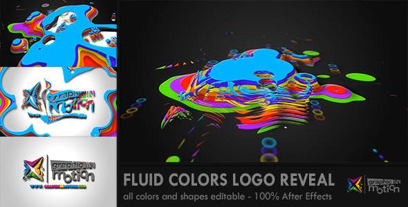 پروژه افترافکت لوگو با موزیک افکت پاشش رنگ Fluid Colors Logo Reveal