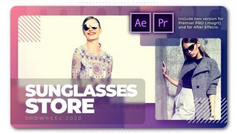 پروژه پریمیر با موزیک تبلیغات فروش ویژه سال فروشگاه Sunglasses Store Showreel
