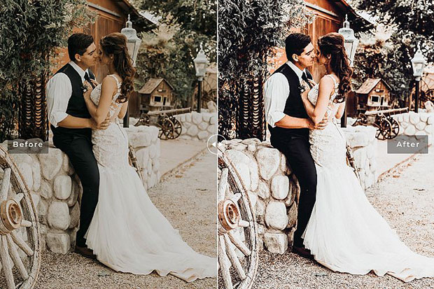 پریست لایت روم و Camera Raw و اکشن تم عروسی روستایی Rustic Wedding Mobile And Desktop Lightroom Presets