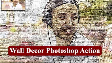 اکشن فتوشاپ تبدیل تصاویر به نقاشی روی دیوار Wall Decor Photoshop Action