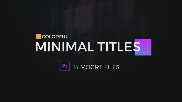 دانلود 16 تایتل آماده پریمیر با تم رنگی Colorful Minimal Titles For Premiere Pro