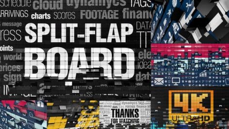 
پروژه افترافکت وله رزولوشن ۴K با موزیک افکت حرفه ای Split Flap Board