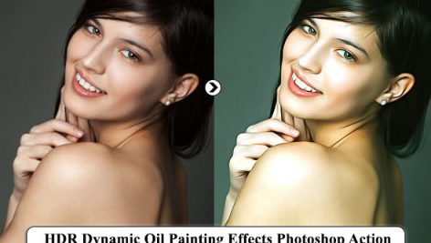 اکشن فتوشاپ HDR افکت نقاشی رنگ روغن HDR Dynamic Oil Painting Effects Photoshop Action