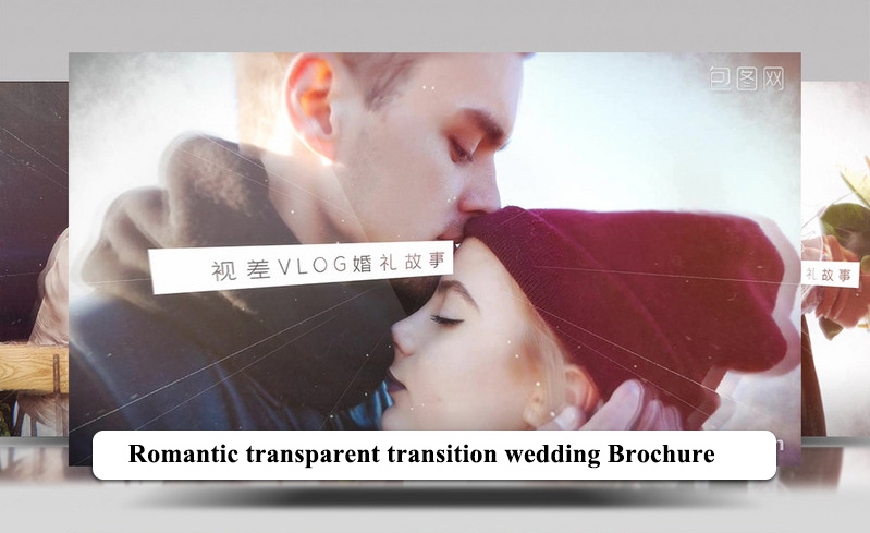 پروژه افترافکت عروسی با موزیک Romantic transparent transition wedding Brochure