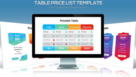 قالب آماده پاورپوینت جدول قیمت Price List Table for Powerpoint Template