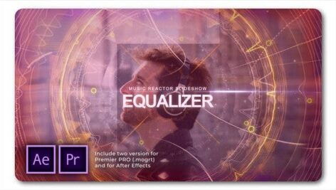 پروژه آماده پریمیر معرفی گروه موزیک بهمراه موزیک پروژه Equalizer Music Reactor Slideshow