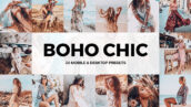 پریست لایت روم حرفه ای دسکتاپ و موبایل و لات رنگی Boho Chic Lightroom Presets and LUTs