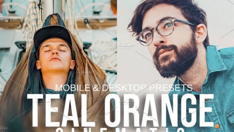 پریست لایت روم دسکتاپ و موبایل تم نارنجی سینمایی TEAL ORANGE CINEMATIC Presets