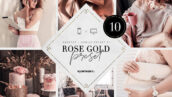 10 پریست لایت روم دسکتاپ و موبایل تم رز طلایی Rose Gold Lightroom Presets Bundle
