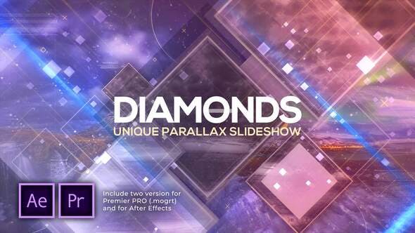 پروژه پریمیر اسلایدشو با موزیک پارالاکس الماس Diamonds Unique Parallax Slideshow
