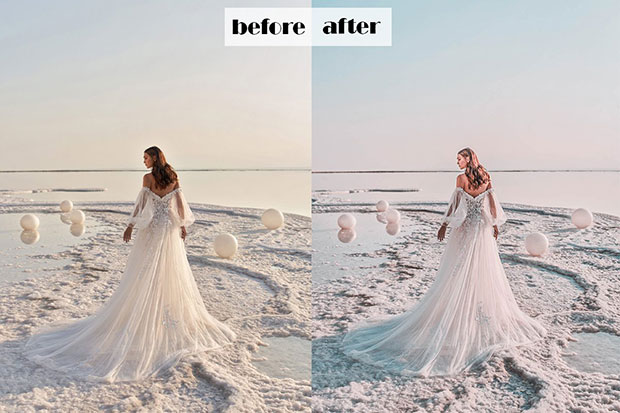 پریست لایت روم حرفه ای تم عروسی ساحلی Beach Wedding Lightroom Presets